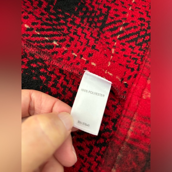 NWT J.JILL Buffalo Plaid Short Boxy Boyfriend Shacket/Jacket,Red/Black Check, M - Picture 8 of 13